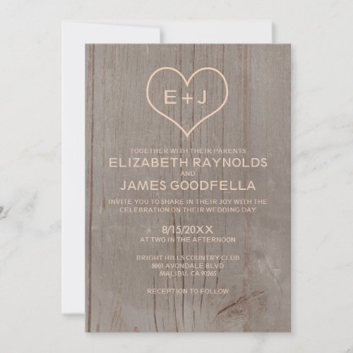 Rustic Wood Grain Wedding Invitations