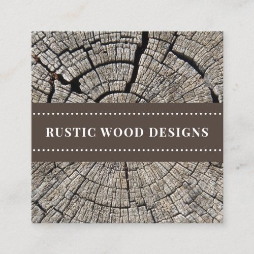 Rustic Wood Grain Woodworker  Square Business Card