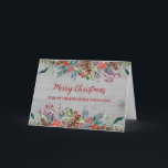 Rustic Wood Grandfather Merry Christmas Card<br><div class="desc">Merry Christmas for grandfather card with a rustic wood pattern and watercolor forest foliage.</div>