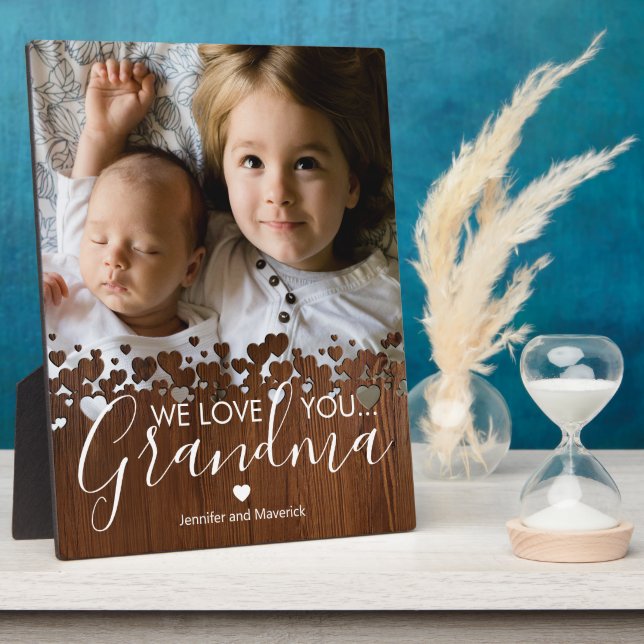 Rustic Wood Grandma Photo Plaque (Side)