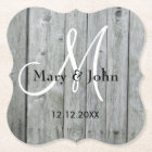 Rustic Wood Gray Wedding Monogram