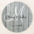 Rustic Wood Gray Wedding Monogram