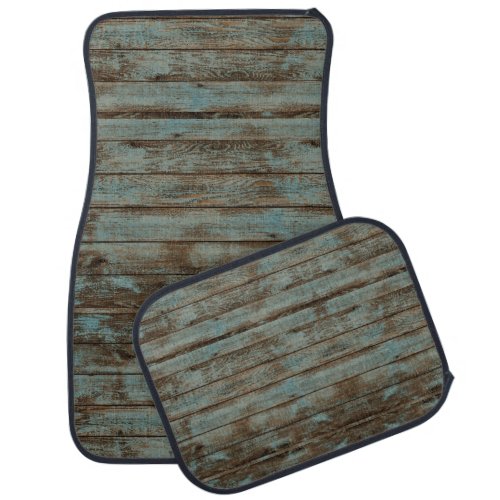 Rustic Wood Green Car Floor Mat