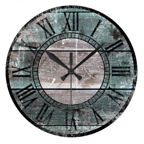 Rustic Wood (Green) Large Clock