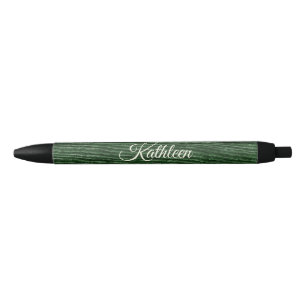 Rustic Wood Green Monogram Pen