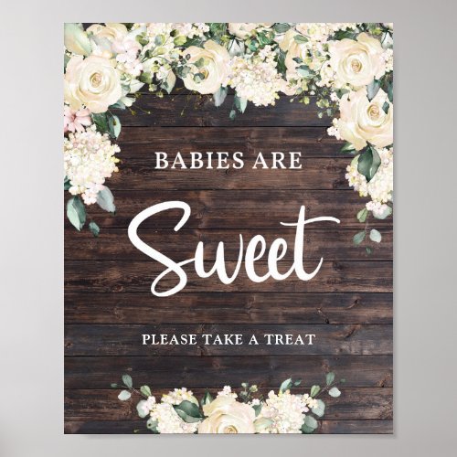 Rustic wood greenery boho babies are sweet sign