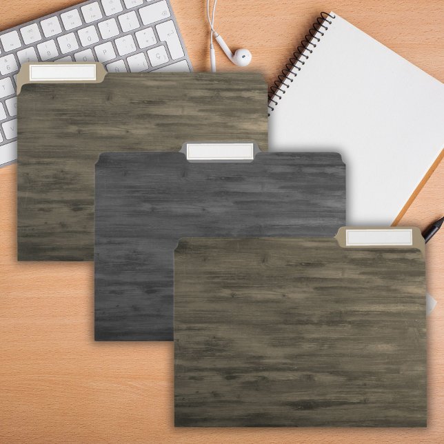 Rustic Wood Grey and Black File Folder (Creator Uploaded)