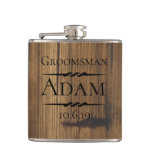 Rustic Wood Groomsman Personalized Flask at Zazzle
