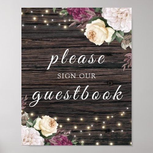 Rustic wood Guestbook Wedding Sign