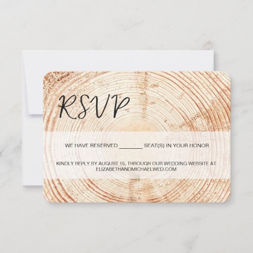 Rustic Wood Handlettering RSVP reserved Seating