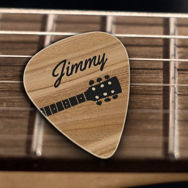 Rustic Wood Handwritten Name Guitar Pick (Creator Uploaded)