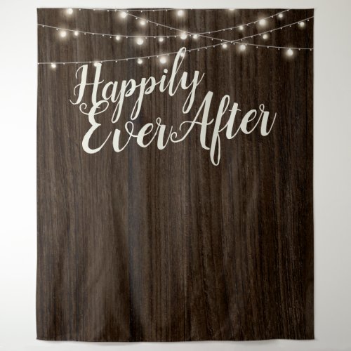 Rustic Wood Happily Ever After Wedding Backdrop