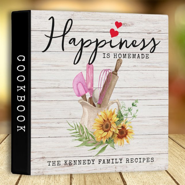 Rustic Wood Happiness is Homemade Recipe Cookbook 3 Ring Binder (Rustic Wood Happiness is Homemade Recipe Cookbook 3 Ring Binder
)