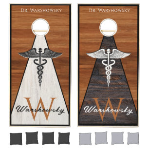 Rustic Wood Health Medical field snake rod staff Cornhole Set