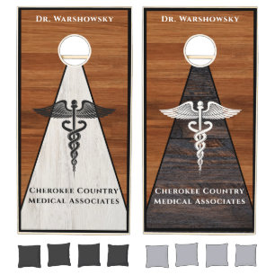 Rustic Wood Health Medical field snake rod staff Cornhole Set