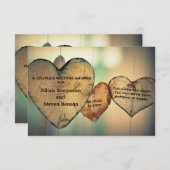 Rustic Wood Hearts - 3x5 Wedding Shower Invite (Front/Back)