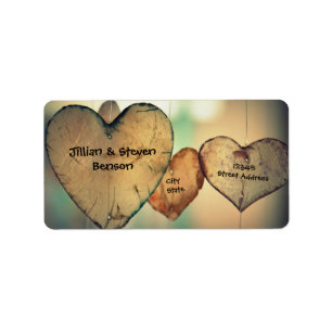 Rustic Wood Hearts - Address Labels