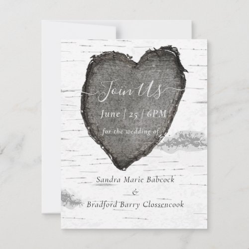 Rustic Wood Hearts Aspen photo  Thank You Card