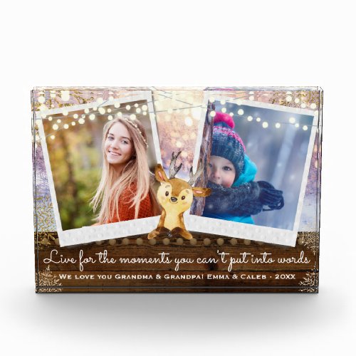 Rustic Wood | Holiday 2 Photo Collage Personalized