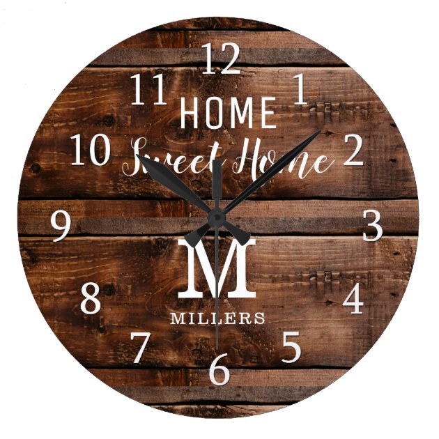 Monogram Farmhouse Wall Clock Choose Home or 15 Personalized Letters Home Decor 
