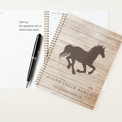 Rustic Wood Horse Equestrian Center Planner