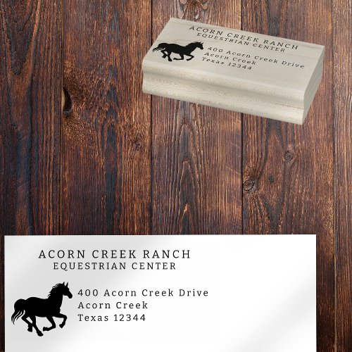 Rustic Wood Horse Equestrian Center Rubber Stamp