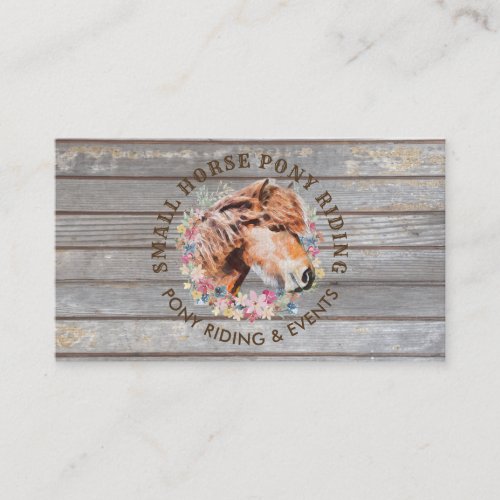 Rustic Wood Horse Riding Breeding Equestrian Business Card