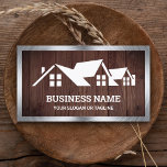 Rustic Wood House Roofing Construction Roofer Business Card
