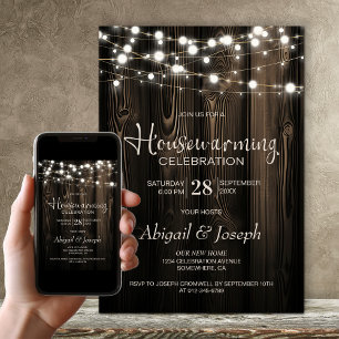 Rustic Wood Housewarming Party Invitation
