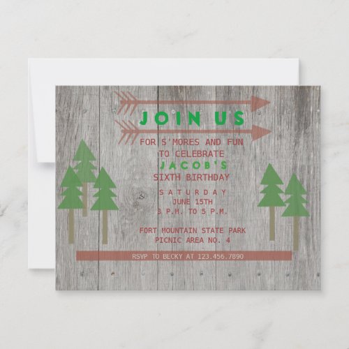 Rustic Wood Invitation
