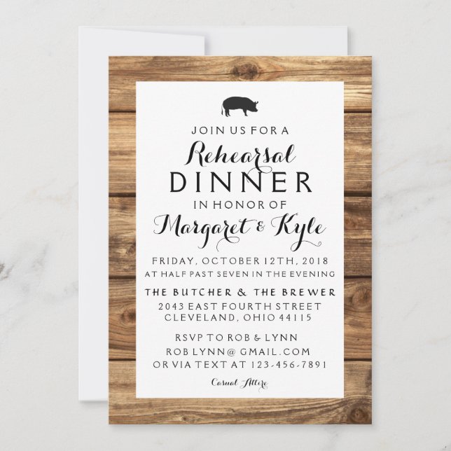 Rustic Wood Invitation (Front)