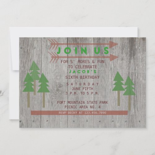Rustic Wood Invitation