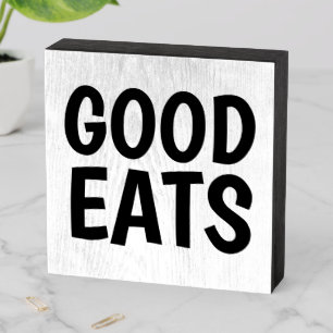 RUSTIC WOOD KITCHEN SIGNS, GOOD EATS WOODEN BOX SIGN
