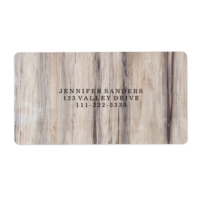 Rustic Wood Label (Front)