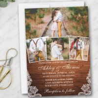 Rustic Wood Lace 4 Photo Wedding