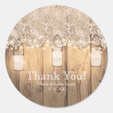 Rustic Mason Jar Envelope Seals, Wedding Favor Classic Round Sticker