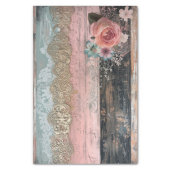 Rustic Wood, Lace, Pastel Flowers Decoupage Tissue Paper | Zazzle