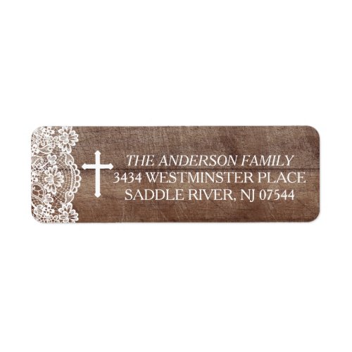 Rustic Wood Lace Return Address Label