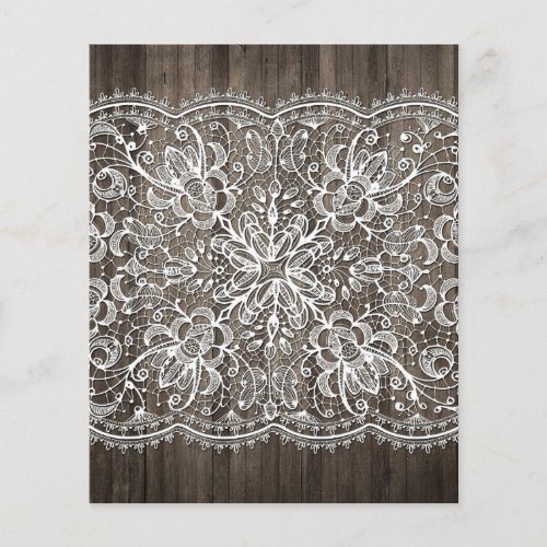 Rustic Wood  Lace Scrapbook Paper