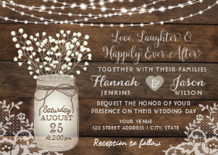 Mason Jar Wedding Invitations Zazzle