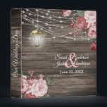 Rustic Wood, Lantern & Vintage Mauve Flowers 3 Ring Binder<br><div class="desc">Wedding Photo Album or Planner featured in a rustic wood background with vintage pink mauve flowers, a glowing lantern and trendy string lights ready for you to personalize. ⭐This Product is 100% Customizable. Graphics and / or text can be added, deleted, moved, resized, changed around, rotated, etc... 99% of my...</div>