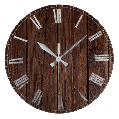 rustic wood large clock