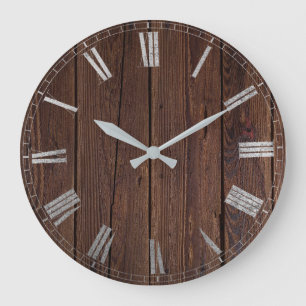 rustic wood large clock