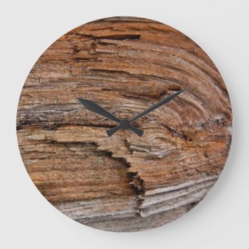 Rustic Wood Large Clock by hildurbjorg at Zazzle