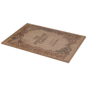 Rustic Wood "Laser Engraved" Wedding Anniversary Cutting Board