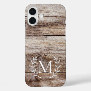 Rustic Wood Laurel Custom Monogrammed iPhone Case