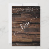 Rustic Wood Light Strings Happily Ever After Invitation (Back)