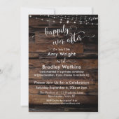 Rustic Wood Light Strings Happily Ever After Invitation (Front)