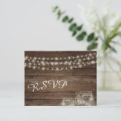 Rustic Wood Lights and Mason Jars Postcard (Standing Front)