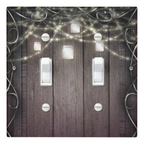 Rustic Wood Lights  Mason Jars Flourish Barn Chic Light Switch Cover